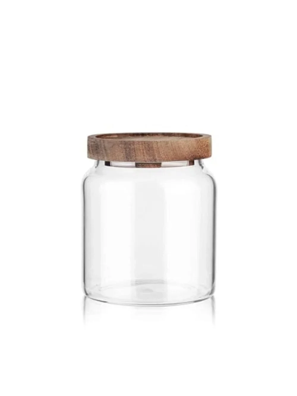 Glass Storage Container Airtight Food Jars Kitchen Canister with Wood Lids,20 Oz
